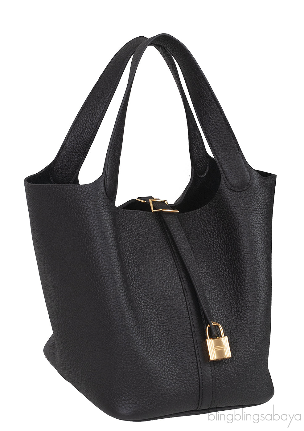 Picotin Lock 22 Black Taurillon Clemence GHW