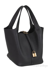 Picotin Lock 22 Black Taurillon Clemence GHW