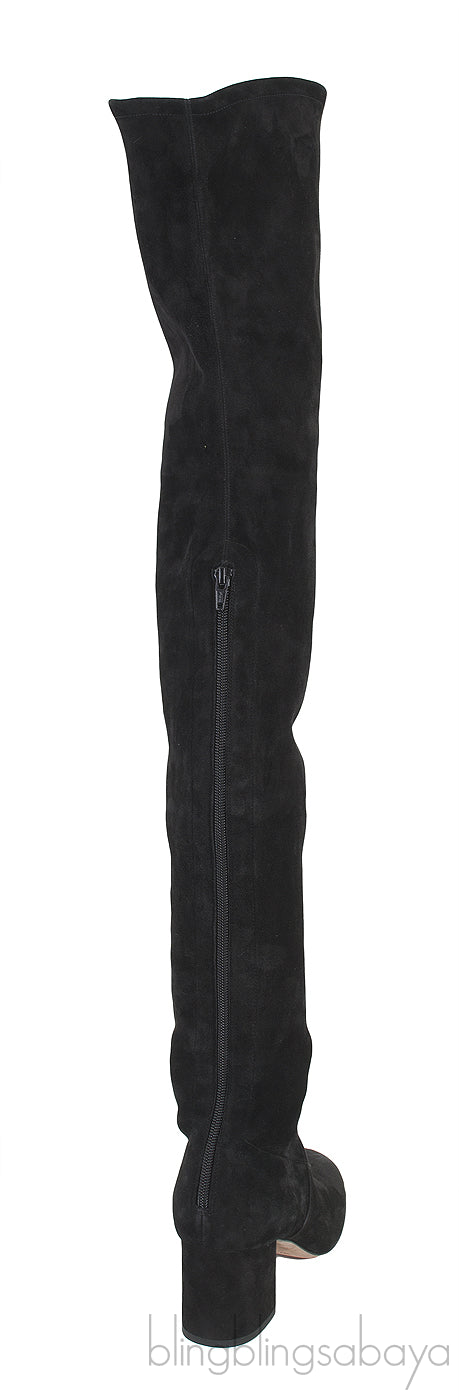 Black Suede High Leg Boots