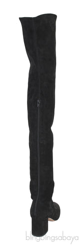 Black Suede High Leg Boots