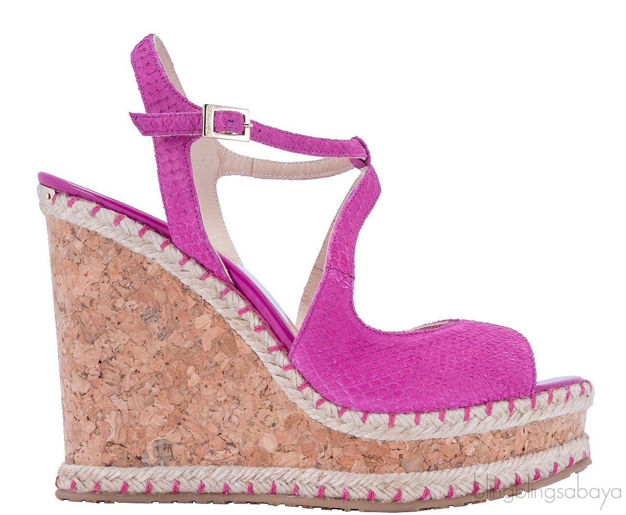 Nessa Viper Print Cork Wedges