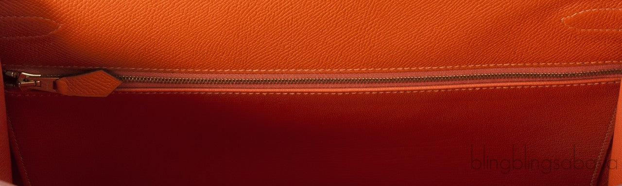 Kelly 35 Orange Epsom Sellier
