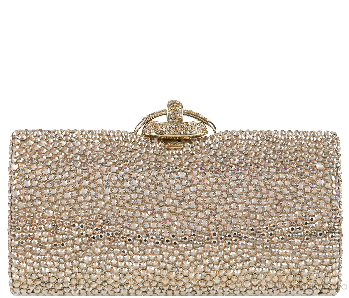 Gold Crystal Embellished Clutch