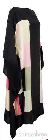 Black Printed Kaftan Dress