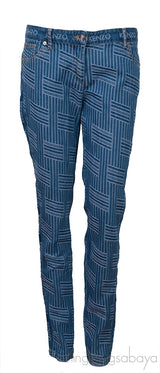 Blue Textured Denim Jeans