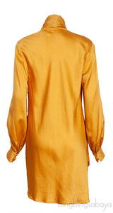 Yellow Gold Long Back Tie-neck Shirt