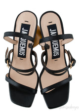Les Bahai Black Geometric Heels
