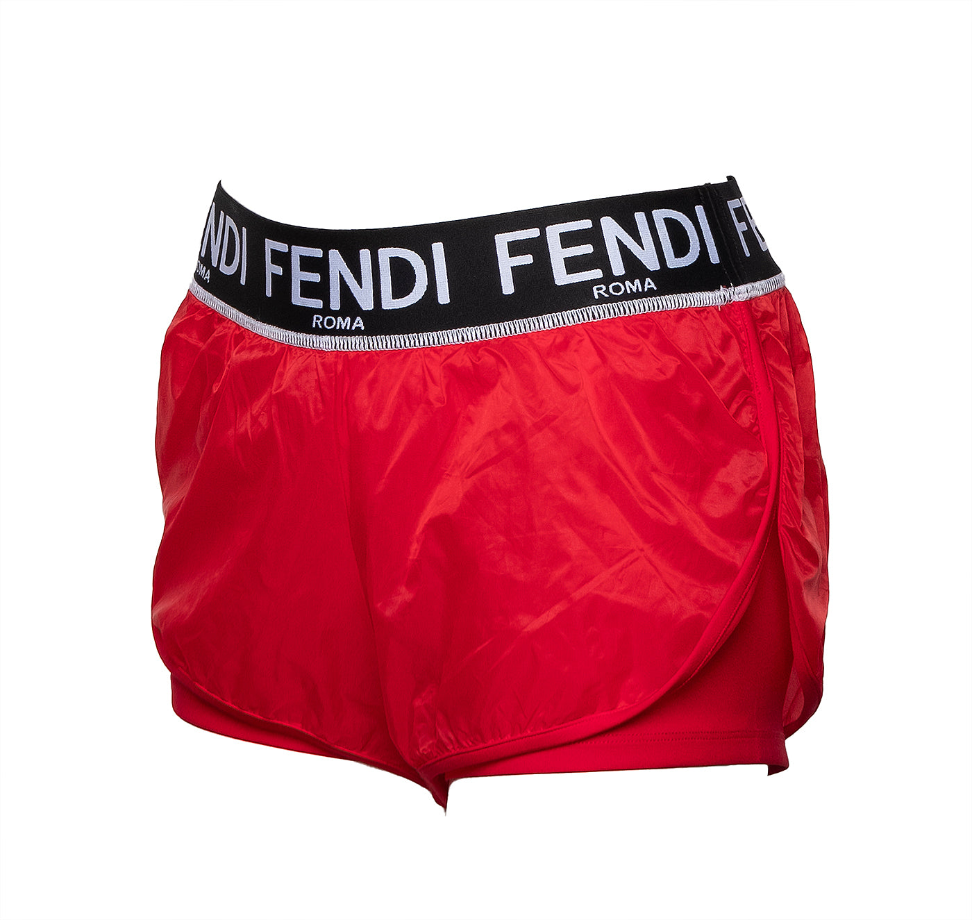 Fendi Red Polyamide Mini Shorts