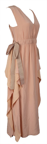 Fendi Silk Crepe de Chine Nude Midi Dress
