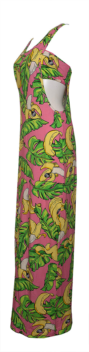 Love Moschino Banana Print Maxi Dress S