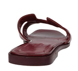 Hermes Rouge H Patent Leather Oran Sandals 36