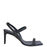Brunello Cucinelli Monili Black Embellished Square Toe Sandals 41