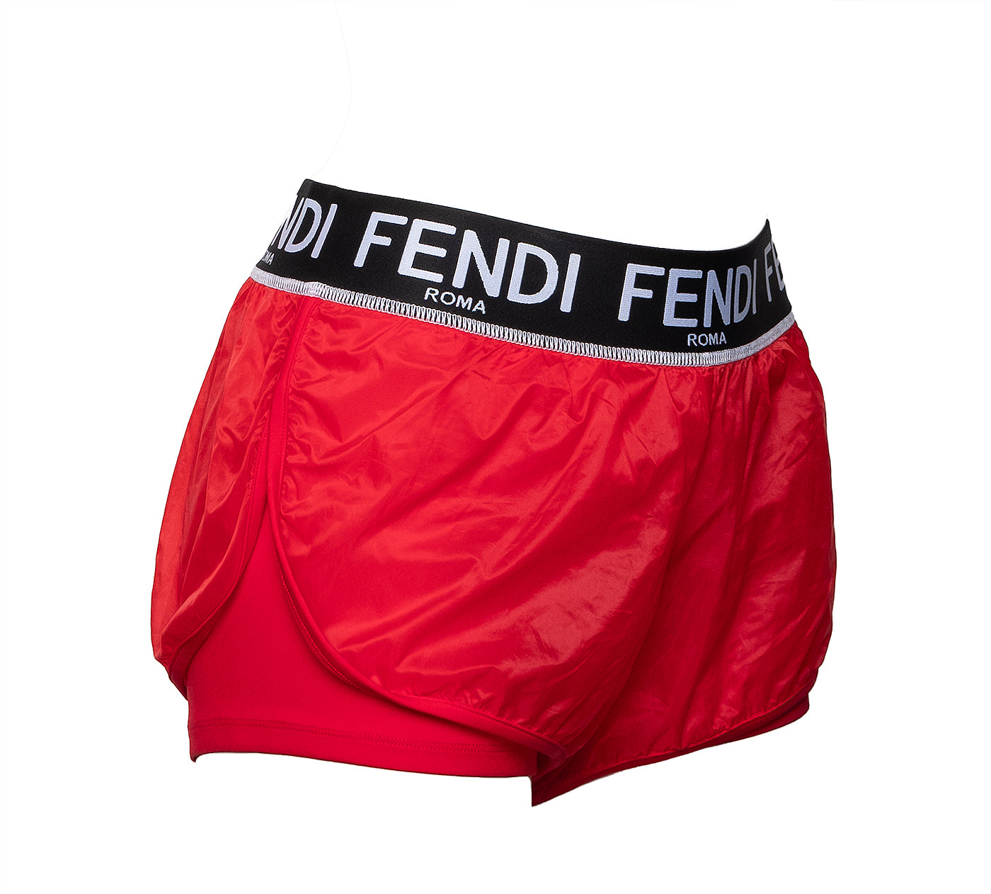 Fendi Red Polyamide Mini Shorts