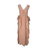 Fendi Silk Crepe de Chine Nude Midi Dress