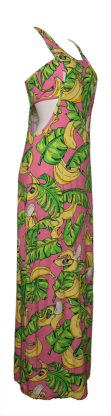 Love Moschino Banana Print Maxi Dress S