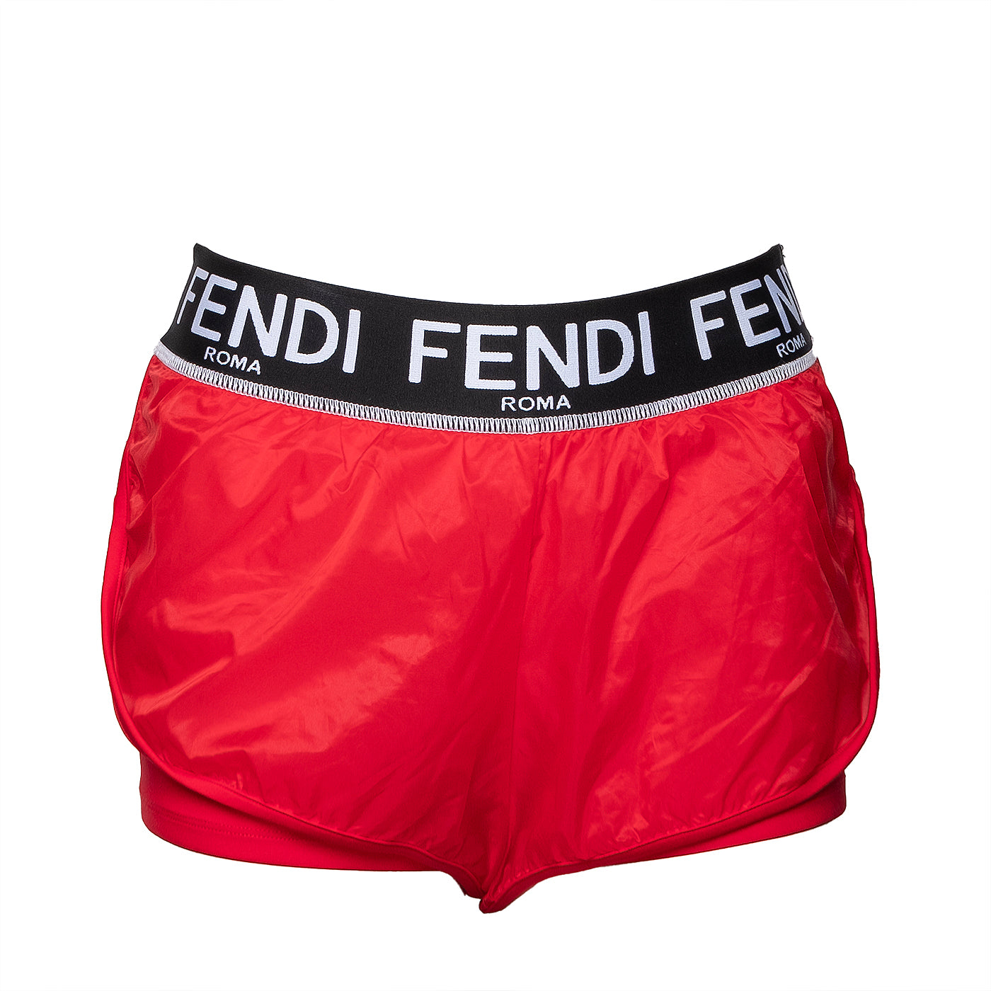 Fendi Red Polyamide Mini Shorts