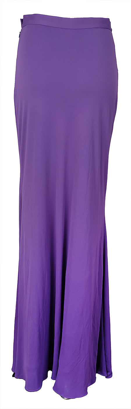 Hermes Purple Stretch Maxi Skirt