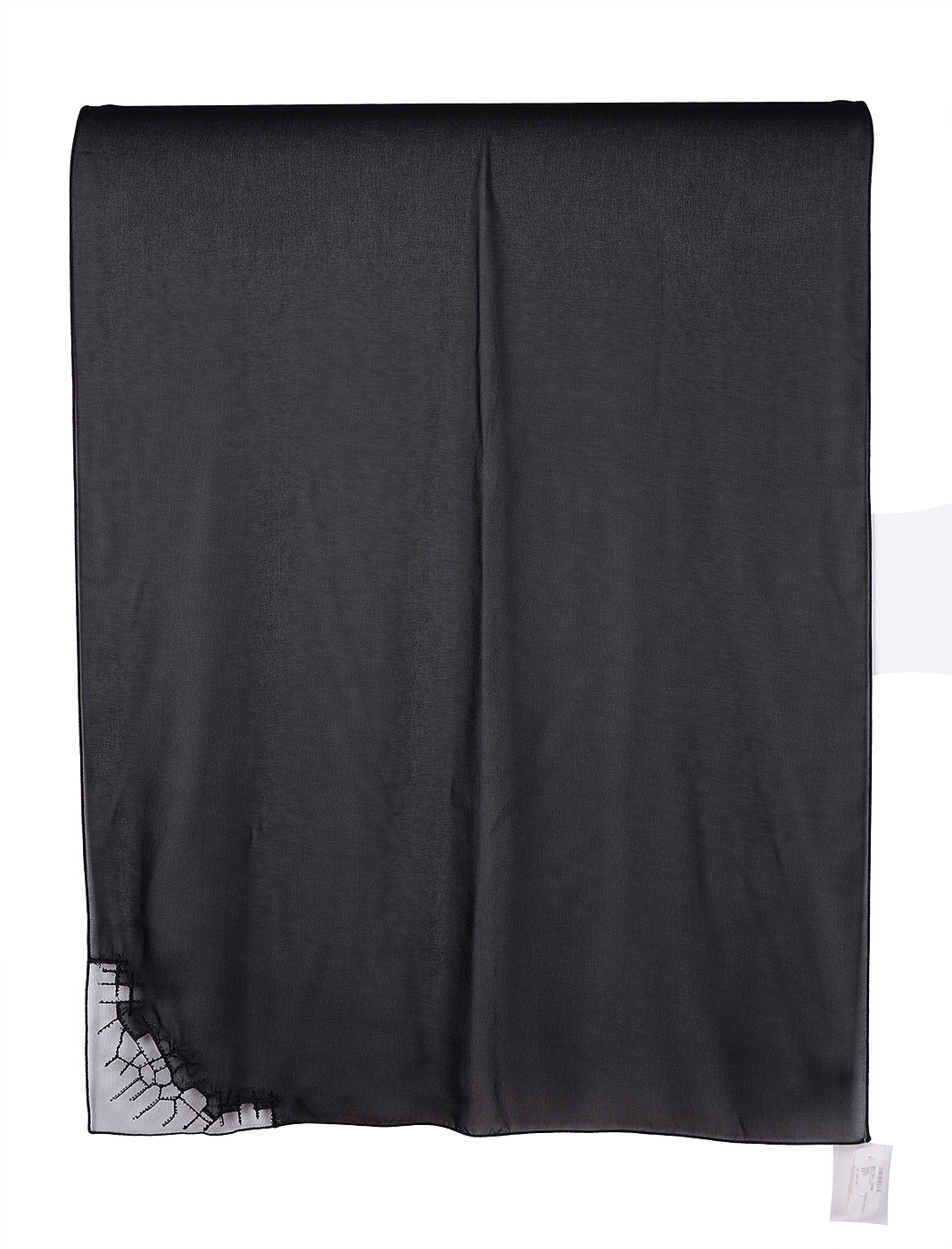 Mauzan Silver & Black Beads Mesh Trim Abaya