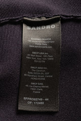 Sandro Navy Blue Knitted Buttoned Skirt Mini Dress S
