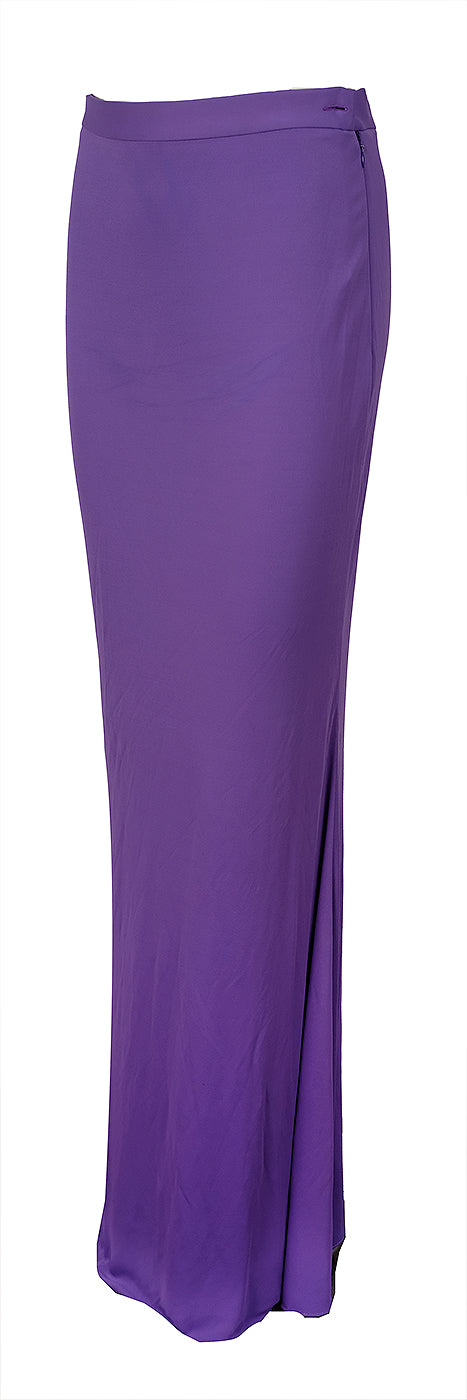Hermes Purple Stretch Maxi Skirt