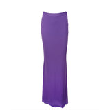 Hermes Purple Stretch Maxi Skirt