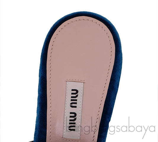 Blue Velvet Crystal Sandals