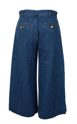 Gucci Blue Denim Wide Leg Trouser.