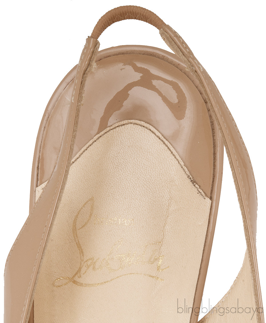 Nude Slingback Peep Toe Pump