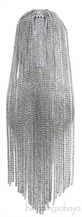 Long Crystal Hairpiece Silver