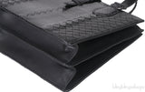 Bottega Veneta Black Intrecciato Leather & Python Handbag
