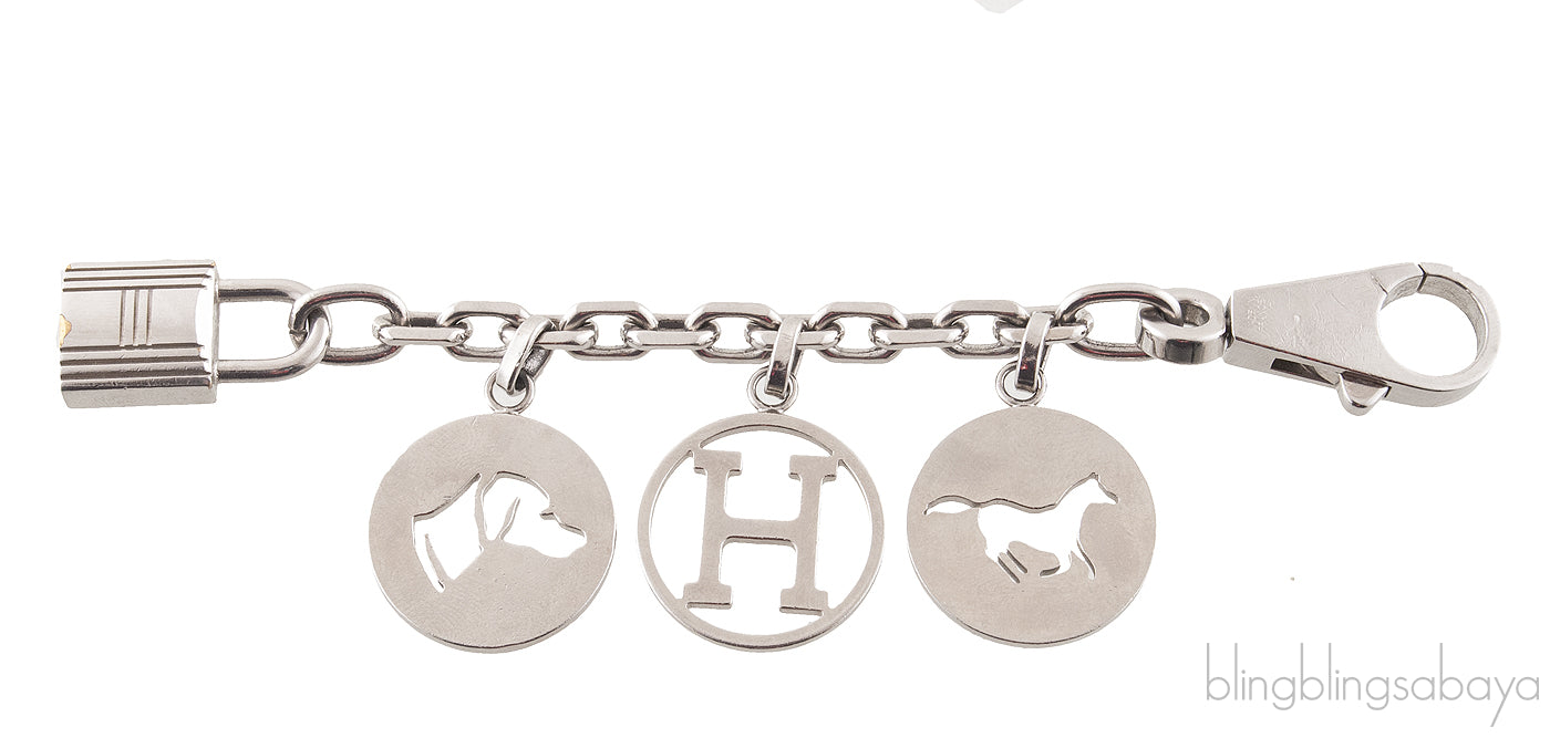 Silver Breloque Horse Dog H Charm