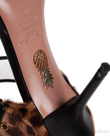 Aquazzura Brown Leopard Pony Hair PVC Mules