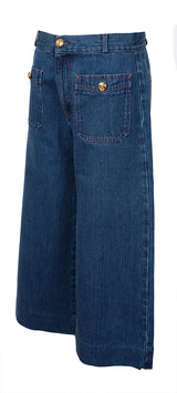 Gucci Blue Denim Wide Leg Trouser.