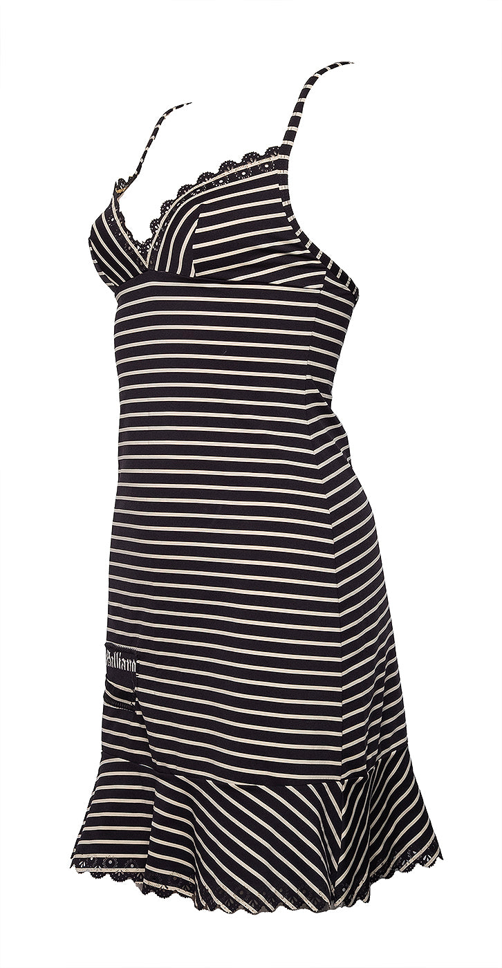 John Galliano Vintage Stripe Mini Dress