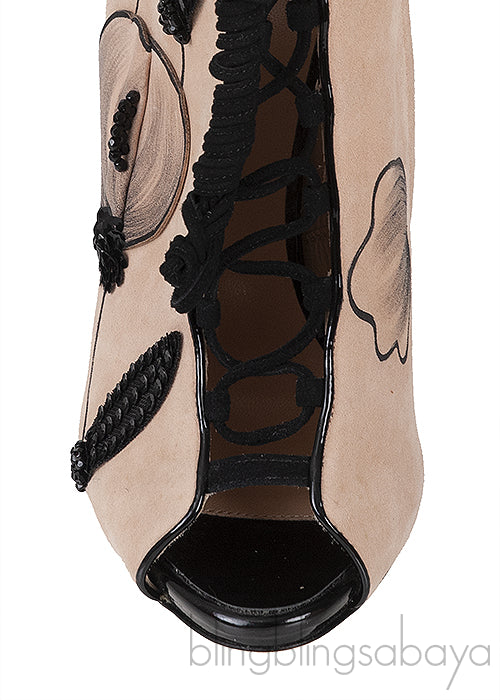 Coline Suede Floral Boots