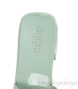 Gucci Rubber Slide Pastel Green Sandals