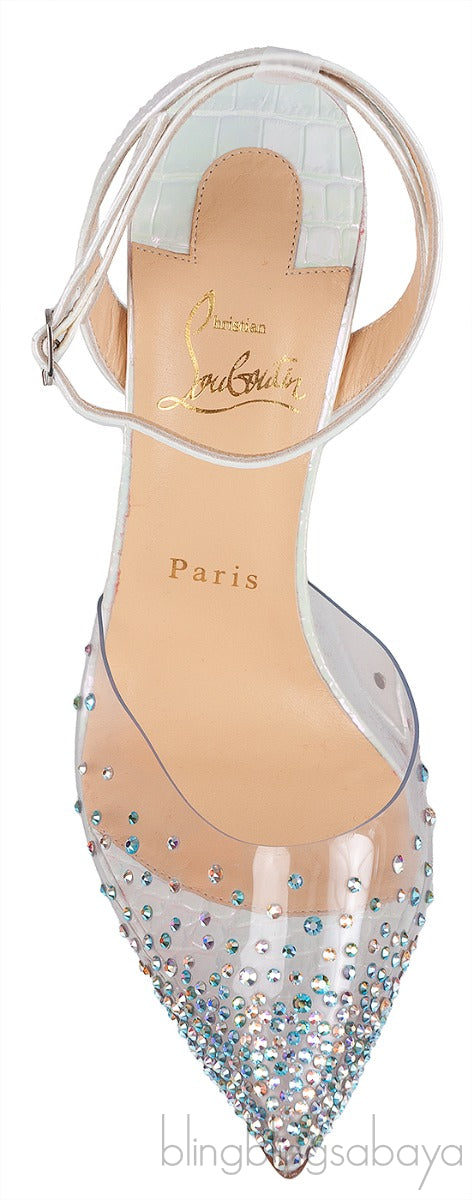 PVC Crystal Croc Print Slingback Heels