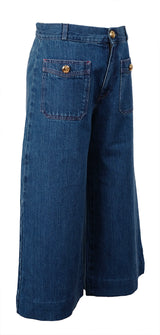 Gucci Blue Denim Wide Leg Trouser.