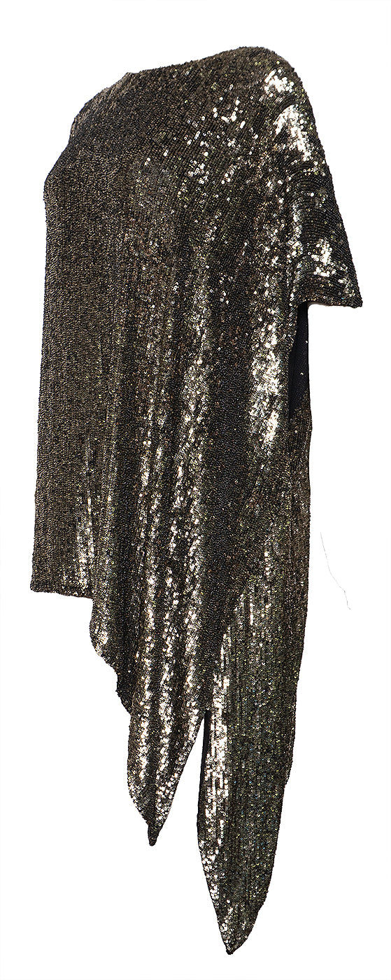 Phillip Lim Gold Sequins Asymmetric Tunic O/S