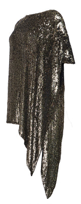 Phillip Lim Gold Sequins Asymmetric Tunic O/S