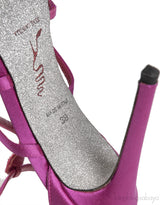 Rene Caovilla Pink Satin Crystal Serpent  Heels