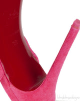 Neon Pink Suede Slingback Heels