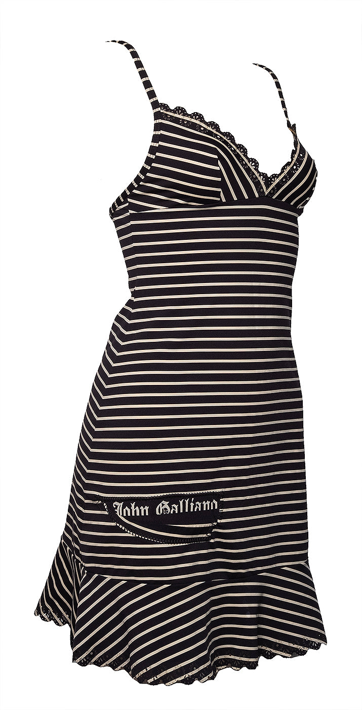 John Galliano Vintage Stripe Mini Dress