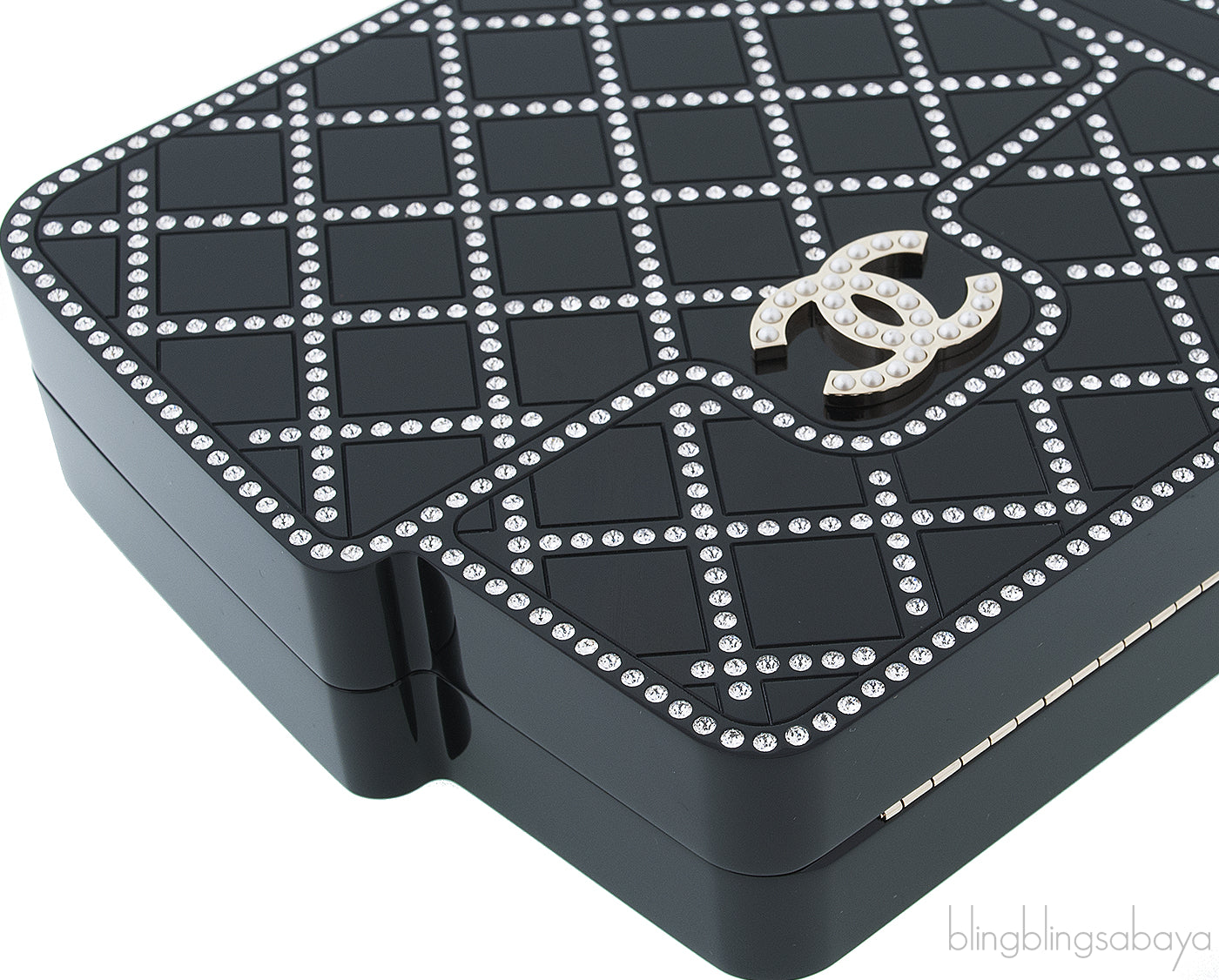 Pearl Quilted Evening Bag W/ Chain