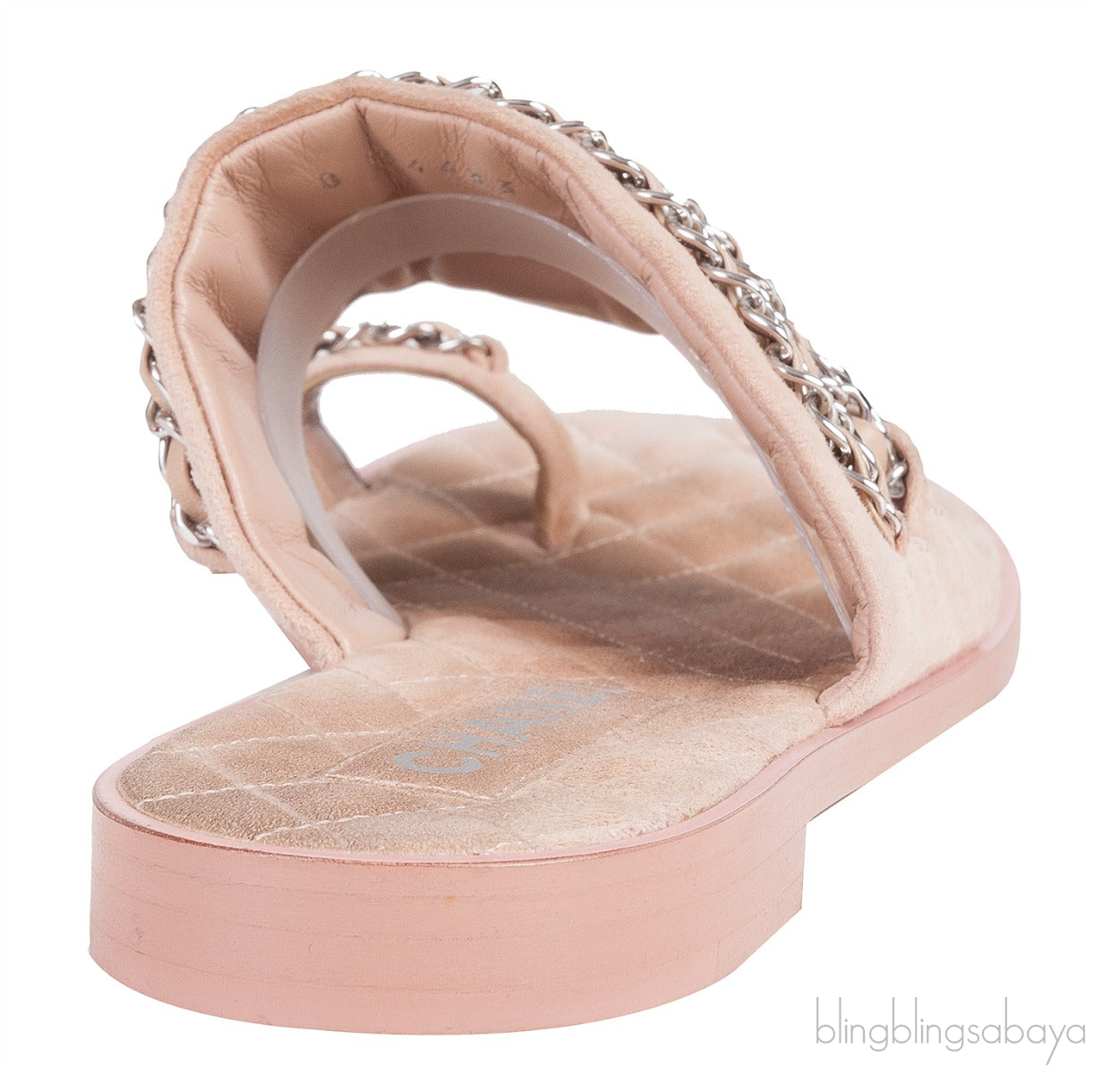 Beige Suede & Chain Sandals