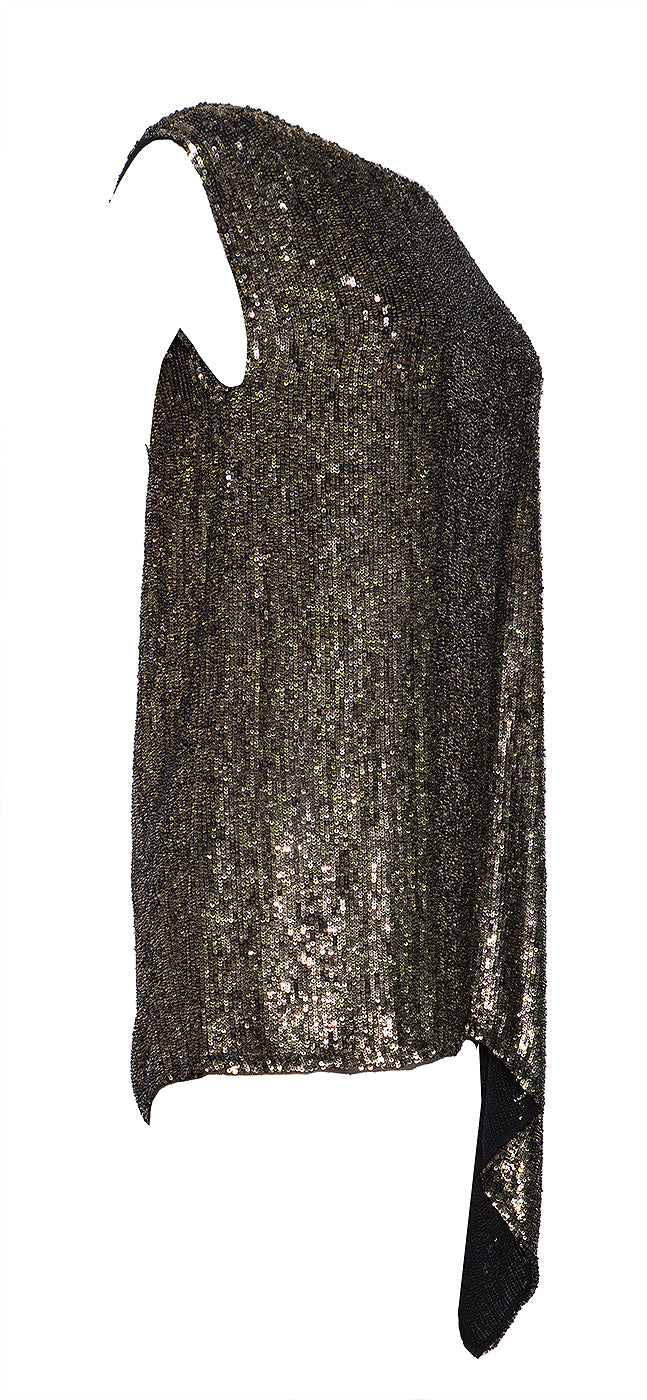 Phillip Lim Gold Sequins Asymmetric Tunic O/S