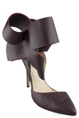 Burgundy Bow Leather Pump