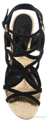 Gold Sunset Suede Leather Heels