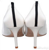 Off-white Satin Crystal Emb. heels