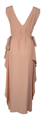 Fendi Silk Crepe de Chine Nude Midi Dress
